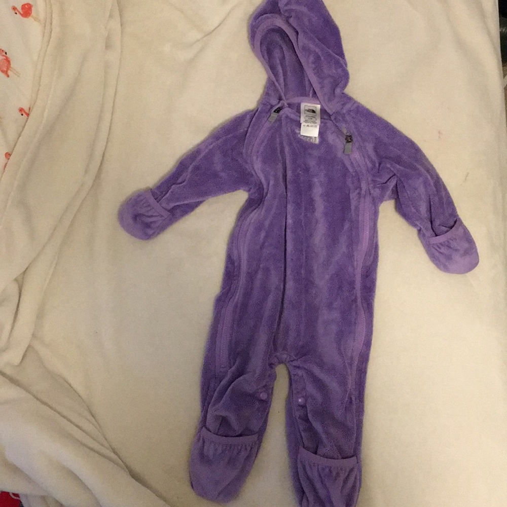 North face baby oso  fleece romper 6-12 months